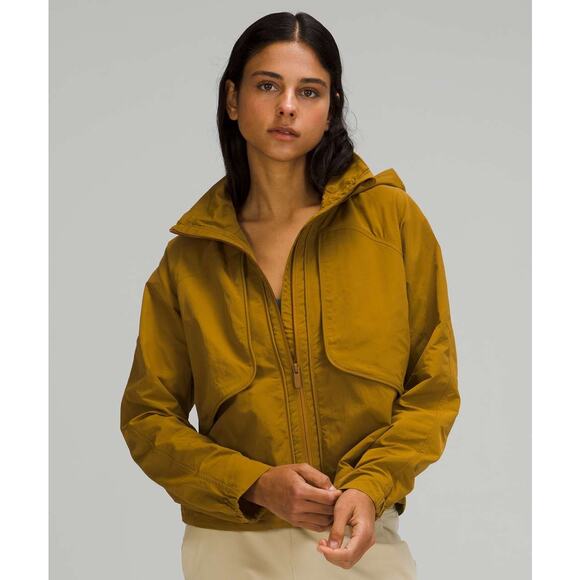 Lululemon Always Effortless Jacket Gold Spice Hooded Full Zip Active Size 6 - Picture 1 of 15